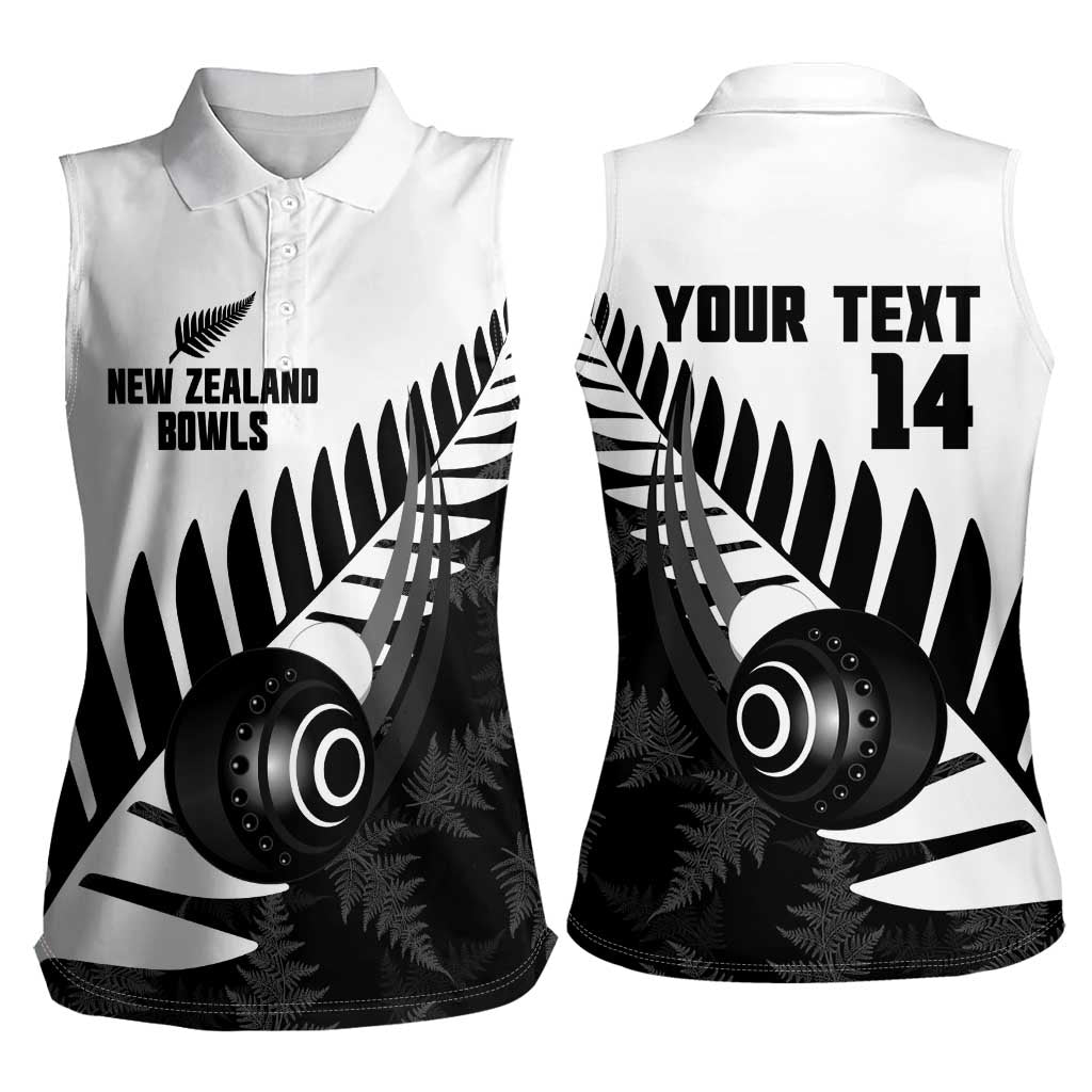New Zealand Lawn Bowls Custom Women Sleeveless Polo Shirt Aotearoa Silver Fern LT14 - Polynesian Pride