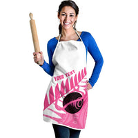New Zealand Lawn Bowls Breast Cancer Custom Apron Aotearoa Maori Silver Fern Pink Ribbon LT14 - Polynesian Pride
