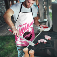 New Zealand Lawn Bowls Breast Cancer Custom Apron Aotearoa Maori Silver Fern Pink Ribbon LT14 - Polynesian Pride
