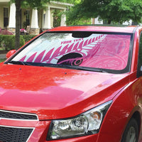 New Zealand Lawn Bowls Breast Cancer Custom Auto Sun Shade Aotearoa Maori Silver Fern Pink Ribbon LT14 - Polynesian Pride