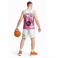 New Zealand Lawn Bowls Breast Cancer Custom Basketball Jersey Aotearoa Maori Silver Fern Pink Ribbon LT14 - Polynesian Pride