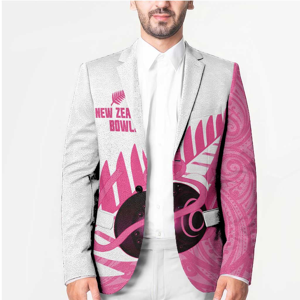 New Zealand Lawn Bowls Breast Cancer Custom Blazer Aotearoa Maori Silver Fern Pink Ribbon LT14 - Polynesian Pride