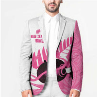 New Zealand Lawn Bowls Breast Cancer Custom Blazer Aotearoa Maori Silver Fern Pink Ribbon LT14 - Polynesian Pride