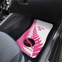 New Zealand Lawn Bowls Breast Cancer Custom Car Mats Aotearoa Maori Silver Fern Pink Ribbon LT14 - Polynesian Pride