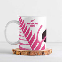 New Zealand Lawn Bowls Breast Cancer Custom Ceramic Mug Aotearoa Maori Silver Fern Pink Ribbon LT14 Pink - Polynesian Pride