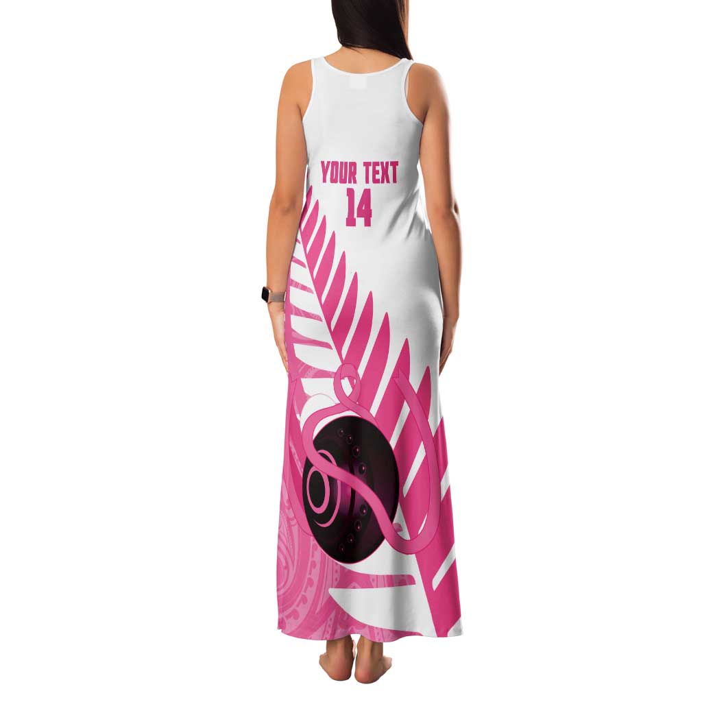New Zealand Lawn Bowls Breast Cancer Custom Family Matching Tank Maxi Dress and Hawaiian Shirt Aotearoa Maori Silver Fern Pink Ribbon LT14 - Polynesian Pride