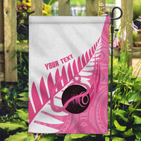 New Zealand Lawn Bowls Breast Cancer Custom Garden Flag Aotearoa Maori Silver Fern Pink Ribbon LT14 Garden Flag Pink - Polynesian Pride