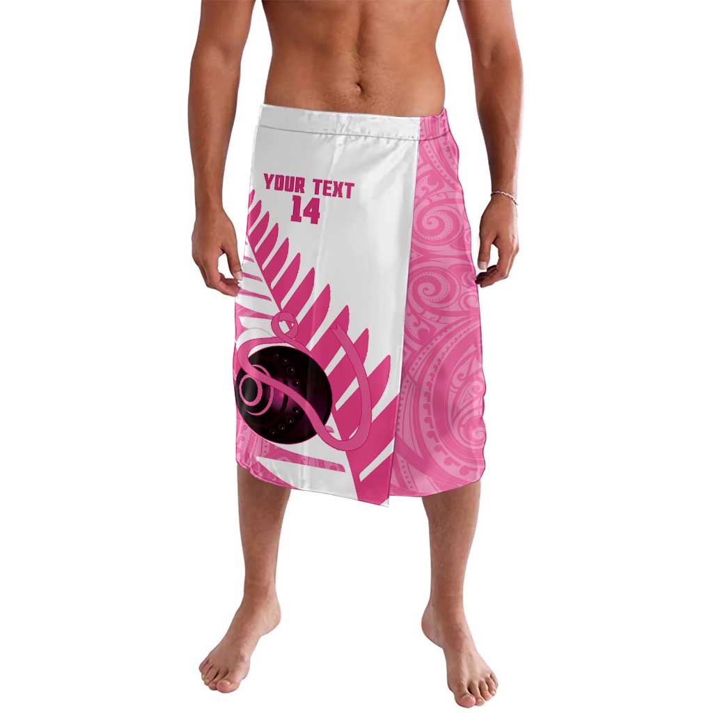 New Zealand Lawn Bowls Breast Cancer Custom Lavalava Aotearoa Maori Silver Fern Pink Ribbon - Polynesian Pride