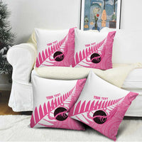 New Zealand Lawn Bowls Breast Cancer Custom Pillow Cover Aotearoa Maori Silver Fern Pink Ribbon LT14 - Polynesian Pride