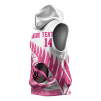 New Zealand Lawn Bowls Breast Cancer Custom Sleeveless Hoodie Aotearoa Maori Silver Fern Pink Ribbon LT14 - Polynesian Pride