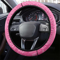 New Zealand Lawn Bowls Breast Cancer Steering Wheel Cover Aotearoa Maori Silver Fern Pink Ribbon LT14 - Polynesian Pride