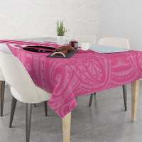 New Zealand Lawn Bowls Breast Cancer Custom Tablecloth Aotearoa Maori Silver Fern Pink Ribbon LT14 - Polynesian Pride