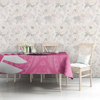 New Zealand Lawn Bowls Breast Cancer Custom Tablecloth Aotearoa Maori Silver Fern Pink Ribbon LT14 - Polynesian Pride