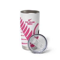 New Zealand Lawn Bowls Breast Cancer Custom Tumbler Cup Aotearoa Maori Silver Fern Pink Ribbon LT14 - Polynesian Pride