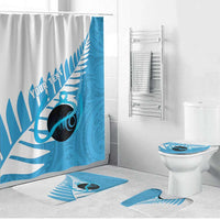 New Zealand Lawn Bowls Prostate Cancer Custom Bathroom Set Aotearoa Maori Silver Fern Blue Ribbon LT14 Bathroom Set (4 pcs) Blue - Polynesian Pride