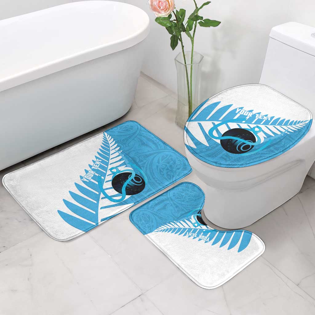 New Zealand Lawn Bowls Prostate Cancer Custom Bathroom Set Aotearoa Maori Silver Fern Blue Ribbon LT14 - Polynesian Pride