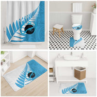 New Zealand Lawn Bowls Prostate Cancer Custom Bathroom Set Aotearoa Maori Silver Fern Blue Ribbon LT14 - Polynesian Pride