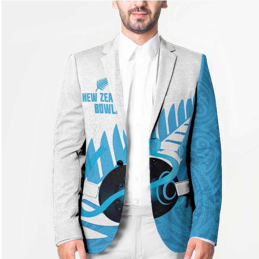 New Zealand Lawn Bowls Prostate Cancer Custom Blazer Aotearoa Maori Silver Fern Blue Ribbon LT14 - Polynesian Pride