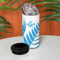 New Zealand Lawn Bowls Prostate Cancer Custom 4 in 1 Can Cooler Tumbler Aotearoa Maori Silver Fern Blue Ribbon LT14 - Polynesian Pride