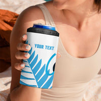 New Zealand Lawn Bowls Prostate Cancer Custom 4 in 1 Can Cooler Tumbler Aotearoa Maori Silver Fern Blue Ribbon LT14 - Polynesian Pride
