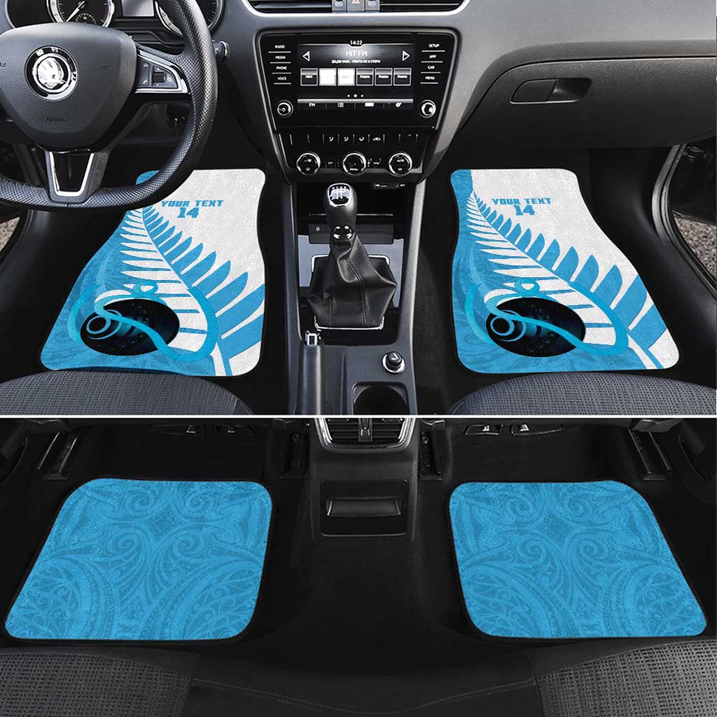 New Zealand Lawn Bowls Prostate Cancer Custom Car Mats Aotearoa Maori Silver Fern Blue Ribbon LT14 Set 4pcs Blue - Polynesian Pride
