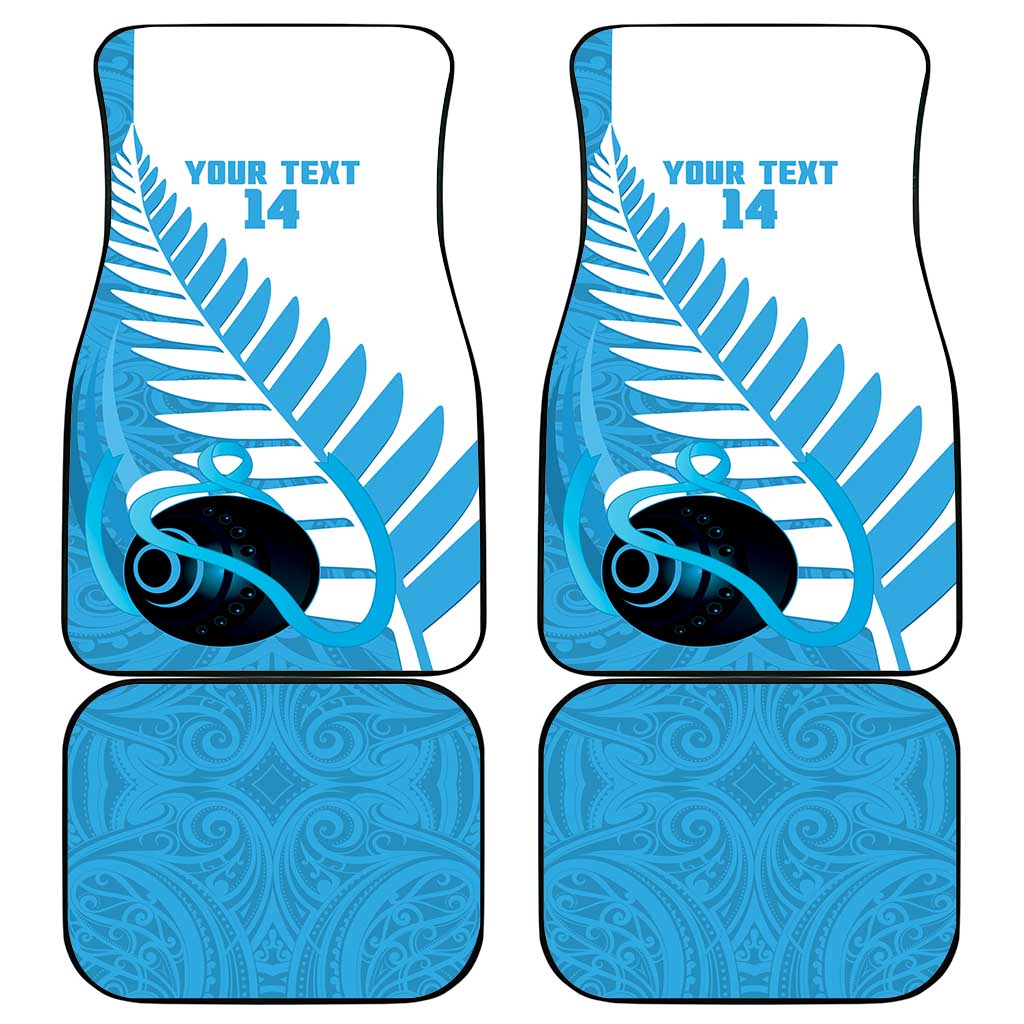 New Zealand Lawn Bowls Prostate Cancer Custom Car Mats Aotearoa Maori Silver Fern Blue Ribbon LT14 - Polynesian Pride