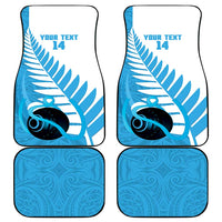 New Zealand Lawn Bowls Prostate Cancer Custom Car Mats Aotearoa Maori Silver Fern Blue Ribbon LT14 - Polynesian Pride