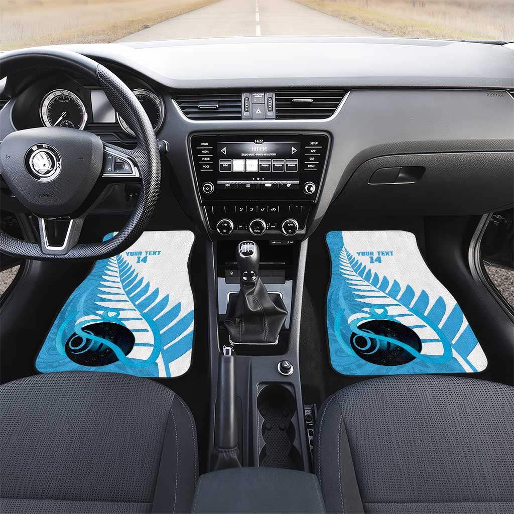New Zealand Lawn Bowls Prostate Cancer Custom Car Mats Aotearoa Maori Silver Fern Blue Ribbon LT14 Set 2pcs - Front Blue - Polynesian Pride