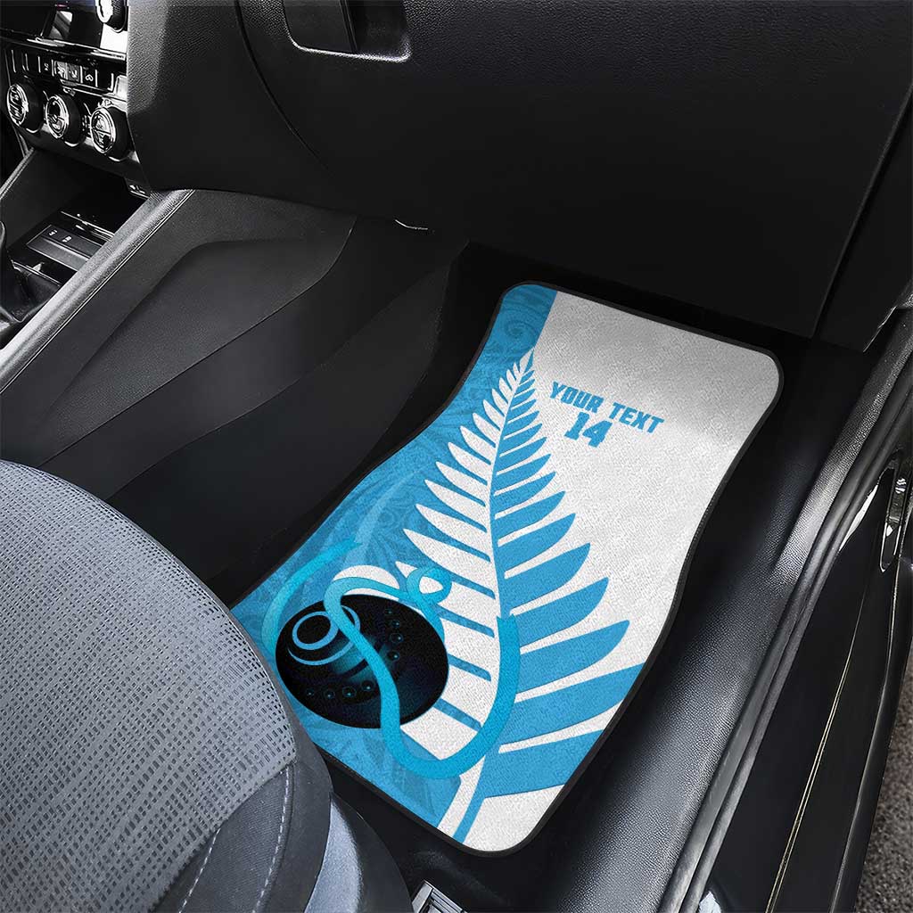 New Zealand Lawn Bowls Prostate Cancer Custom Car Mats Aotearoa Maori Silver Fern Blue Ribbon LT14 - Polynesian Pride