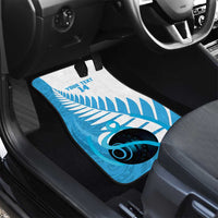 New Zealand Lawn Bowls Prostate Cancer Custom Car Mats Aotearoa Maori Silver Fern Blue Ribbon LT14 - Polynesian Pride