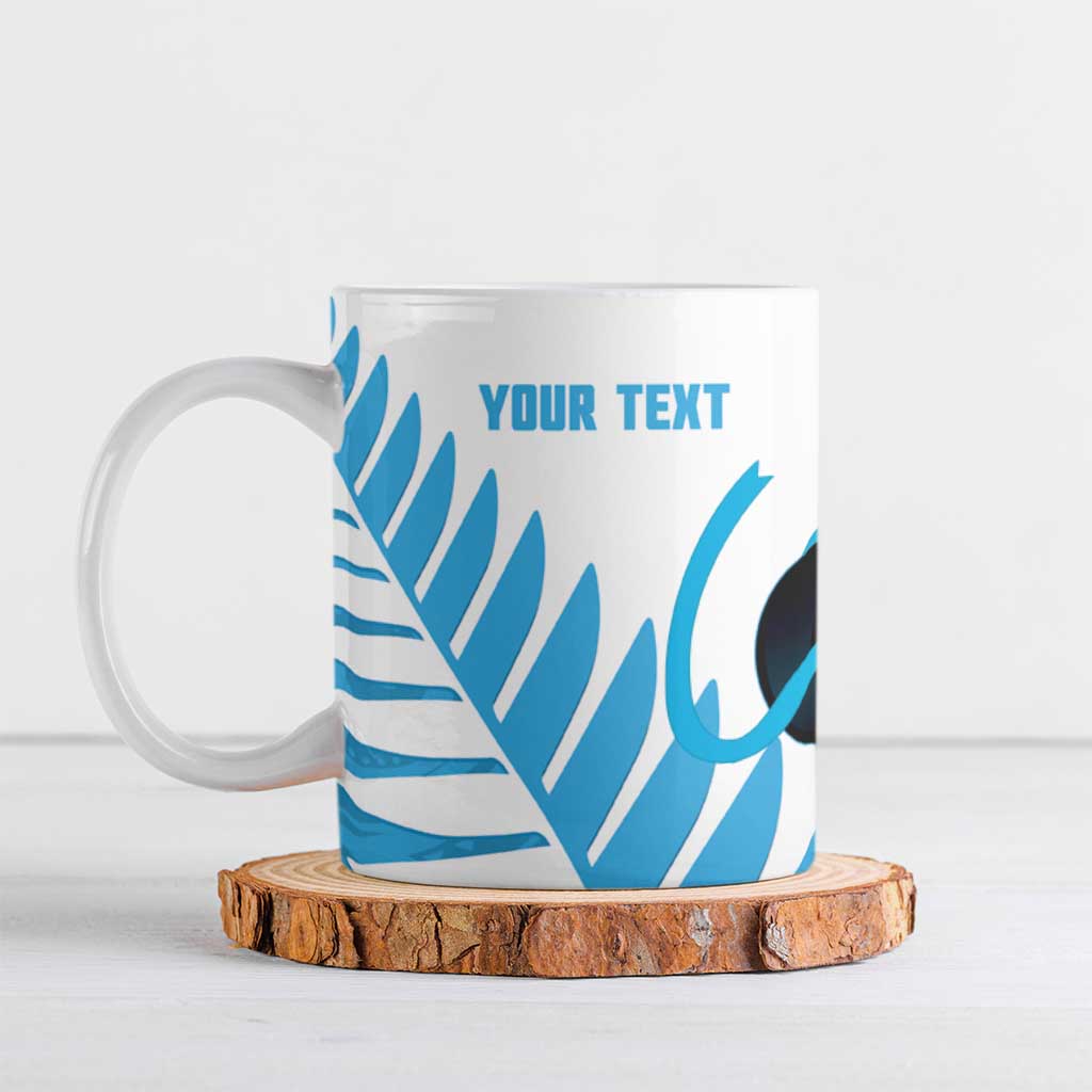 New Zealand Lawn Bowls Prostate Cancer Custom Ceramic Mug Aotearoa Maori Silver Fern Blue Ribbon LT14 Blue - Polynesian Pride