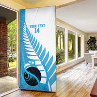 New Zealand Lawn Bowls Prostate Cancer Custom Door Cover Aotearoa Maori Silver Fern Blue Ribbon LT14 - Polynesian Pride