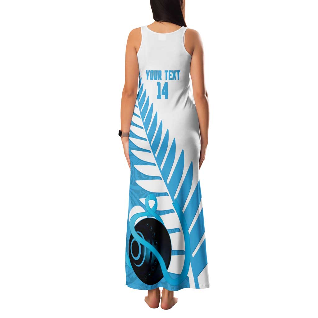 New Zealand Lawn Bowls Prostate Cancer Custom Family Matching Tank Maxi Dress and Hawaiian Shirt Aotearoa Maori Silver Fern Blue Ribbon LT14 - Polynesian Pride