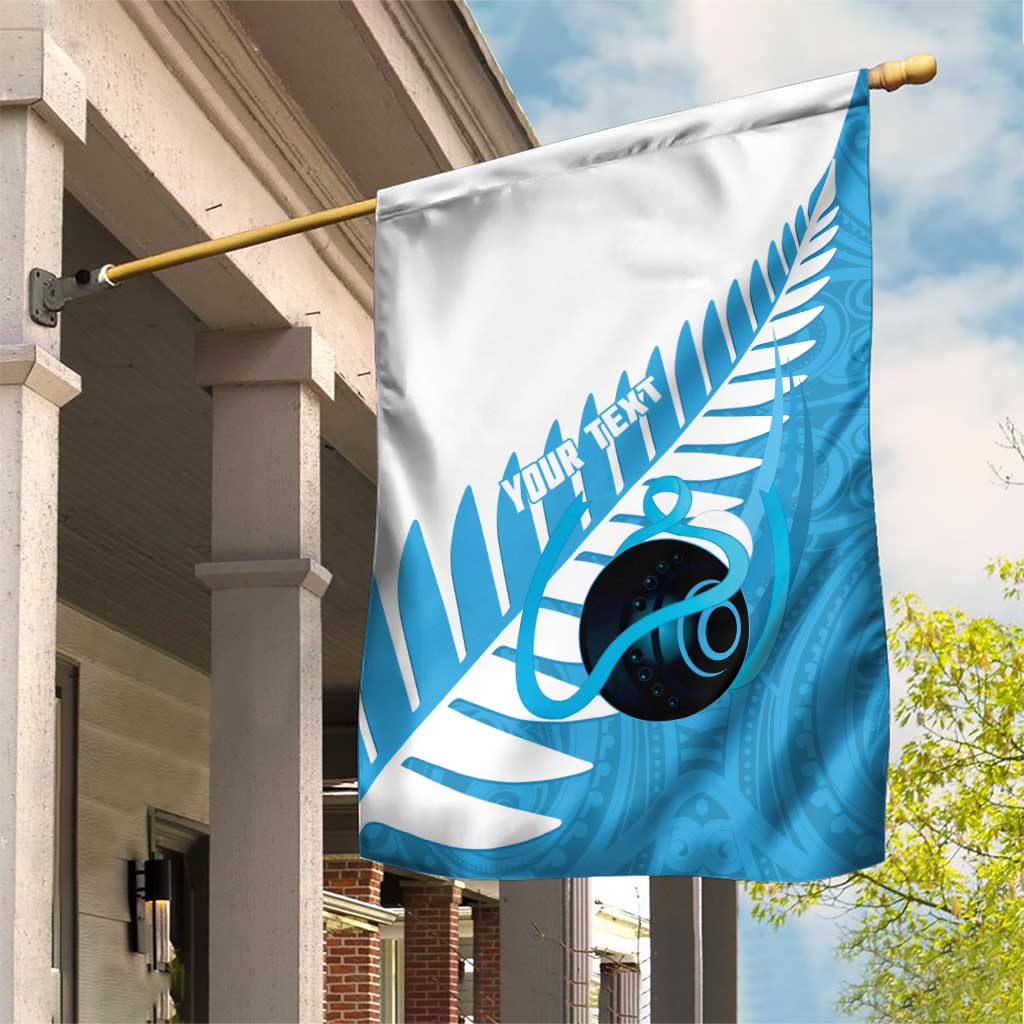 New Zealand Lawn Bowls Prostate Cancer Custom Garden Flag Aotearoa Maori Silver Fern Blue Ribbon LT14 House Flag Blue - Polynesian Pride