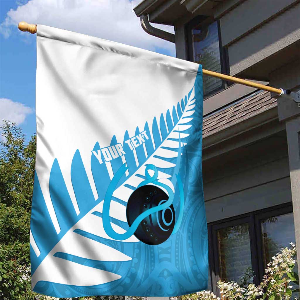 New Zealand Lawn Bowls Prostate Cancer Custom Garden Flag Aotearoa Maori Silver Fern Blue Ribbon LT14 - Polynesian Pride