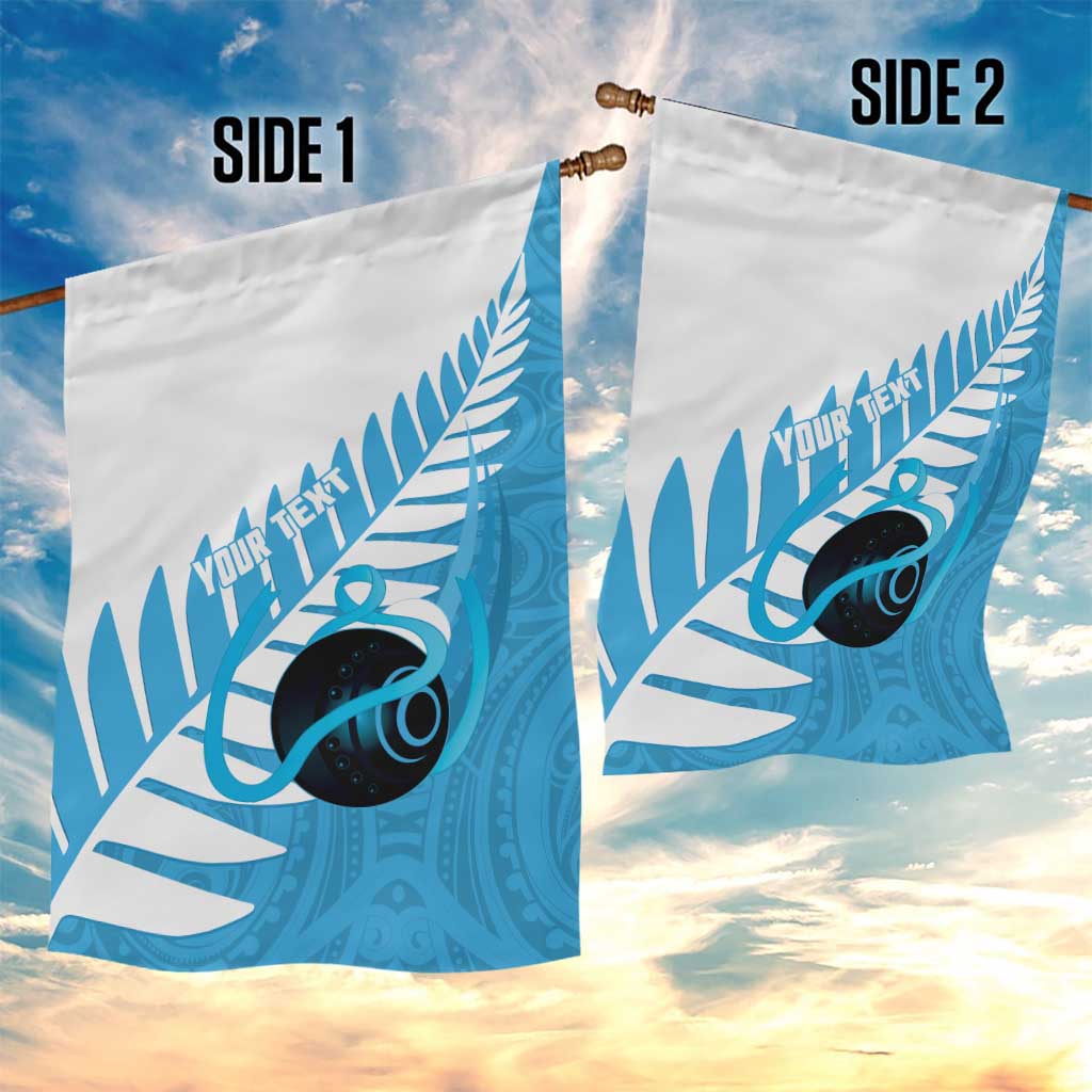 New Zealand Lawn Bowls Prostate Cancer Custom Garden Flag Aotearoa Maori Silver Fern Blue Ribbon LT14 - Polynesian Pride