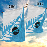 New Zealand Lawn Bowls Prostate Cancer Custom Garden Flag Aotearoa Maori Silver Fern Blue Ribbon LT14 - Polynesian Pride