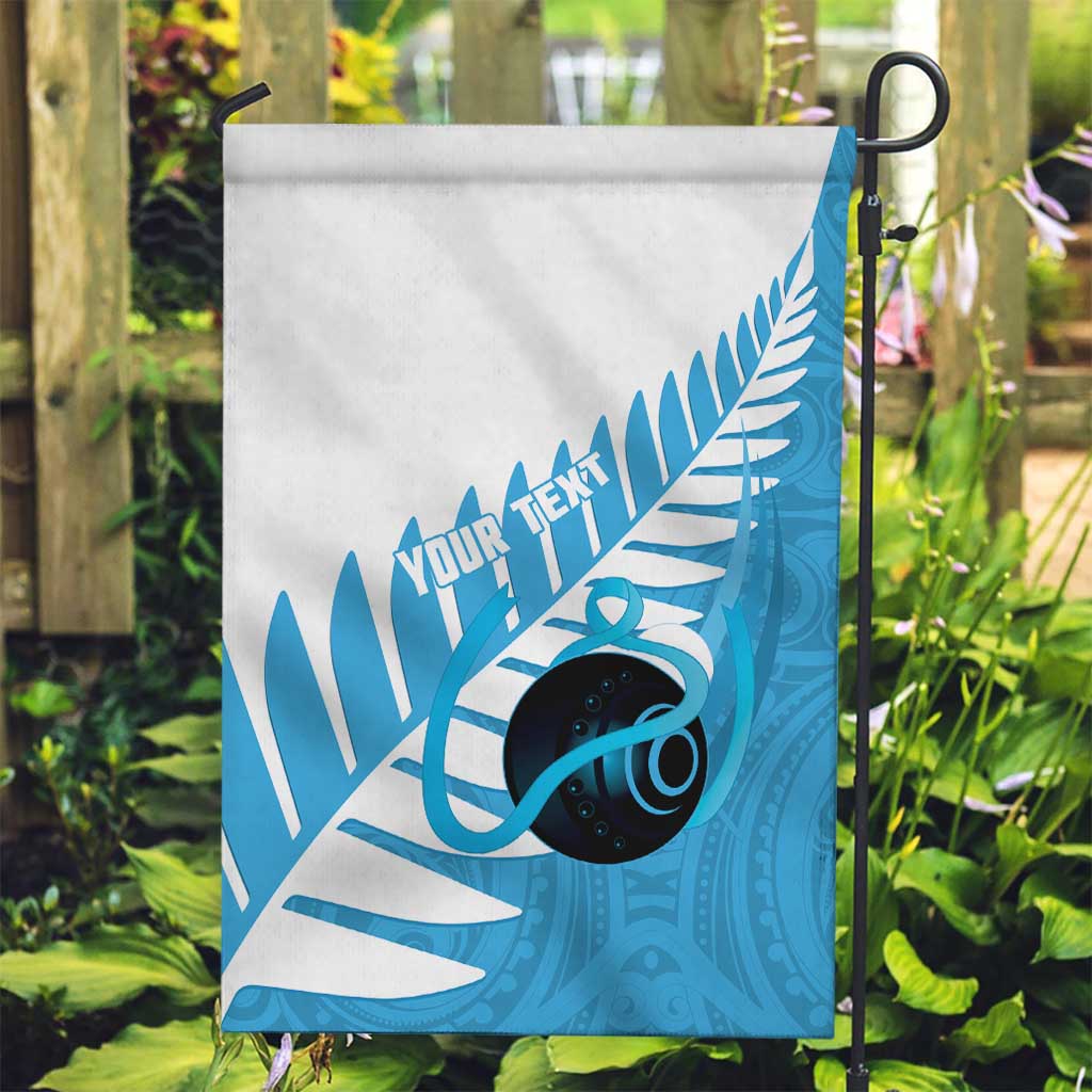 New Zealand Lawn Bowls Prostate Cancer Custom Garden Flag Aotearoa Maori Silver Fern Blue Ribbon LT14 Garden Flag Blue - Polynesian Pride