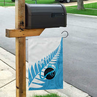 New Zealand Lawn Bowls Prostate Cancer Custom Garden Flag Aotearoa Maori Silver Fern Blue Ribbon LT14 - Polynesian Pride