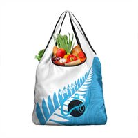 New Zealand Lawn Bowls Prostate Cancer Custom Grocery Bag Aotearoa Maori Silver Fern Blue Ribbon LT14 1-pack One Size Blue - Polynesian Pride