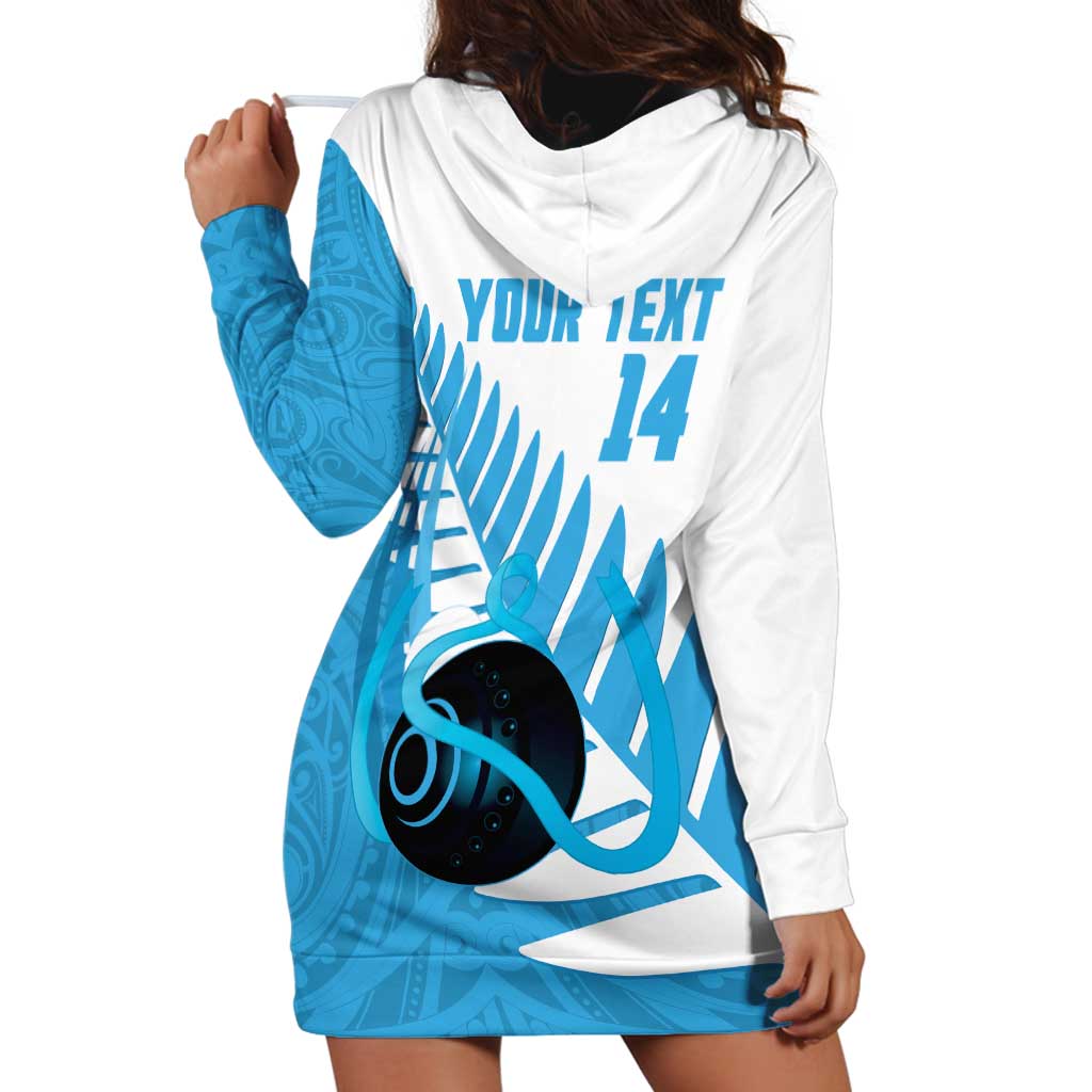 New Zealand Lawn Bowls Prostate Cancer Custom Hoodie Dress Aotearoa Maori Silver Fern Blue Ribbon LT14 - Polynesian Pride