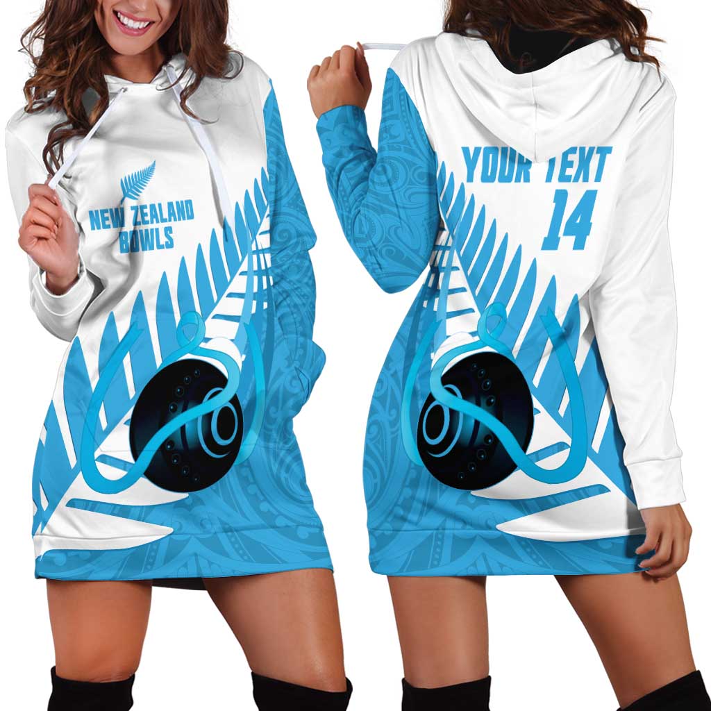 New Zealand Lawn Bowls Prostate Cancer Custom Hoodie Dress Aotearoa Maori Silver Fern Blue Ribbon LT14 - Polynesian Pride