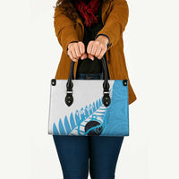 New Zealand Lawn Bowls Prostate Cancer Custom Leather Bag Aotearoa Maori Silver Fern Blue Ribbon LT14 - Polynesian Pride