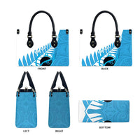 New Zealand Lawn Bowls Prostate Cancer Custom Leather Bag Aotearoa Maori Silver Fern Blue Ribbon LT14 - Polynesian Pride