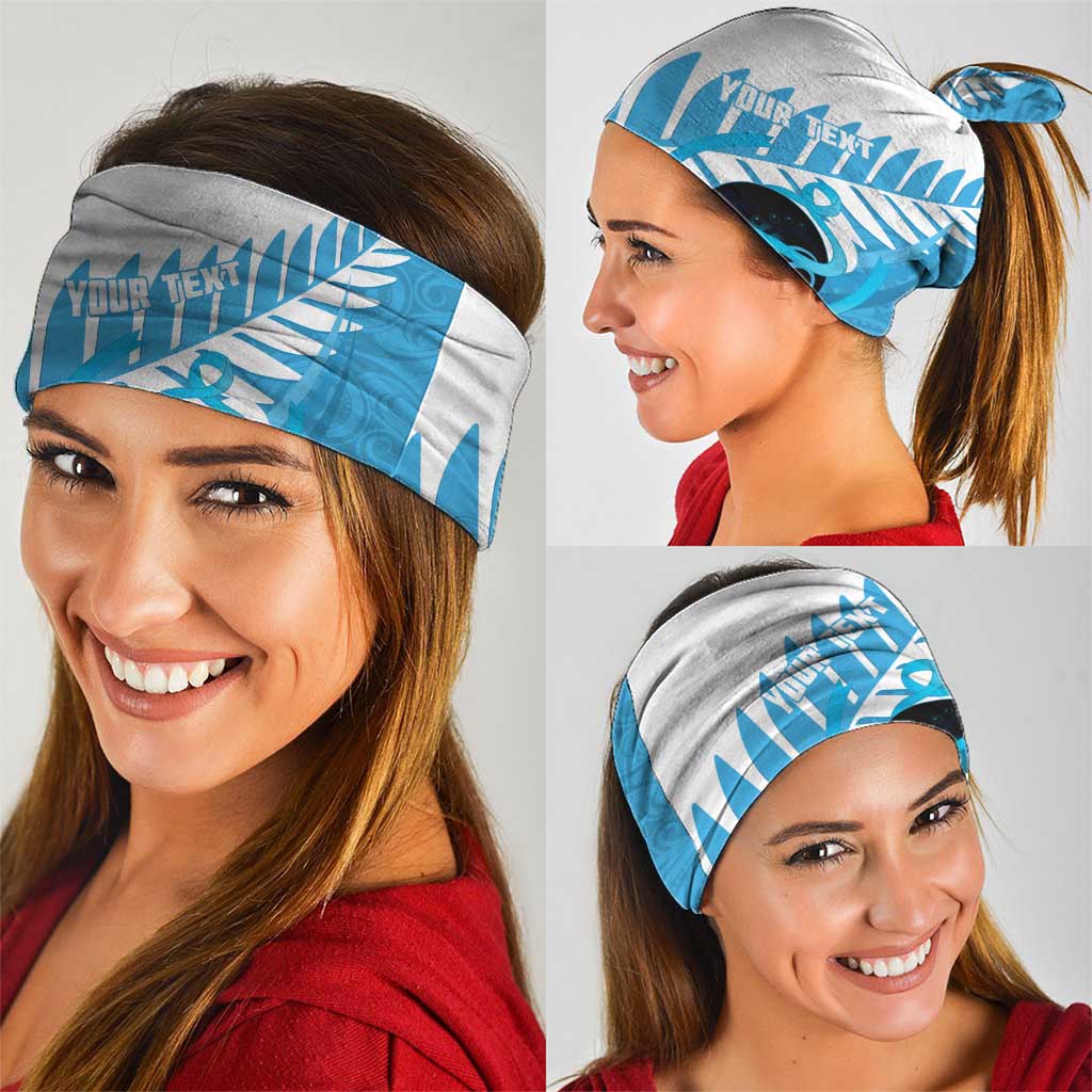 New Zealand Lawn Bowls Prostate Cancer Custom Neck Gaiter Aotearoa Maori Silver Fern Blue Ribbon LT14 - Polynesian Pride