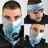 New Zealand Lawn Bowls Prostate Cancer Custom Neck Gaiter Aotearoa Maori Silver Fern Blue Ribbon LT14 - Polynesian Pride