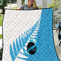 New Zealand Lawn Bowls Prostate Cancer Custom Quilt Aotearoa Maori Silver Fern Blue Ribbon LT14 Blue - Polynesian Pride