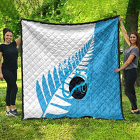 New Zealand Lawn Bowls Prostate Cancer Custom Quilt Aotearoa Maori Silver Fern Blue Ribbon LT14 - Polynesian Pride