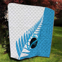 New Zealand Lawn Bowls Prostate Cancer Custom Quilt Aotearoa Maori Silver Fern Blue Ribbon LT14 - Polynesian Pride