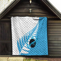 New Zealand Lawn Bowls Prostate Cancer Custom Quilt Aotearoa Maori Silver Fern Blue Ribbon LT14 - Polynesian Pride